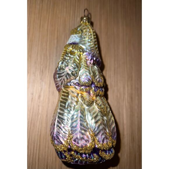 Patricia Breen Large Plumed Santa Claus Lavender Christmas Holiday Tree Ornament - Picture 5 of 10